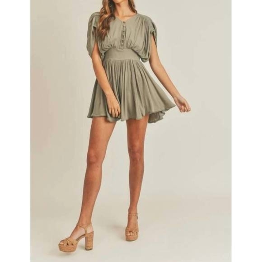 MABLE Sage Green Mini Dress